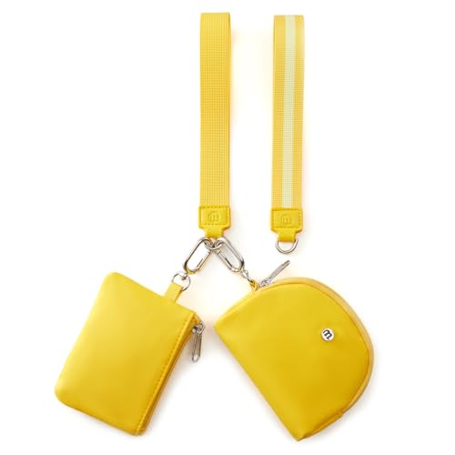 ZRRAJOY Mini-Geldbörse mit Reißverschluss für Damen, Doppeltasche, Münzbörse mit 2 Riemen, Schlüsselanhänger und Handgelenk, kleine süße Clutch für Teenager-Mädchen, kompakter Organizer für Karten von ZRRAJOY