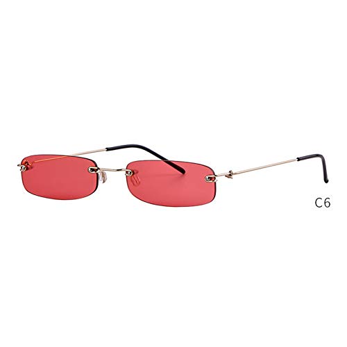 ZRTYJ Sonnenbrille Orange Rechteck Sonnenbrille Männer Frauen Markendesigner Retro Vintage Rechteckig Schmal Skinny Frameless Frame Sonnenbrille von ZRTYJ