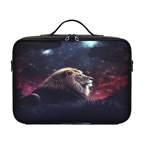 Blue Purple Lion Starry portable travel makeup cosmetic bag travel case for toiletries women toiletry bag for women makeup bags women bolsa de maquillaje para mujer for women girl teen ladies teens von ZRWLUCKY