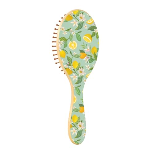 Haarbürste Holz Gold Gelb Zitrone Tropic Obst Blätter Blumen Haarbürste Paddel Für Frauen Holz Haarwuchs Bürste Massage In von ZRWLUCKY