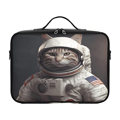 Independence Day American Flag Cat Astronaut travel makeup bag cosmetic toiletry travel bag make up bags large capacity makeup bolsita para maquillaje for womens men men woman mom kids teenage von ZRWLUCKY