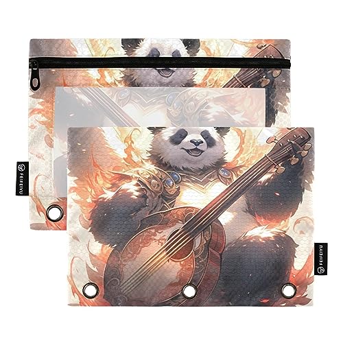 Panda Winds Acgstyle Gamingorange 3 Ringbücher Federmäppchen 2 Stück Aktenordner für Büro Prüfung Reißverschluss Schreibwaren Tasche von ZRWLUCKY