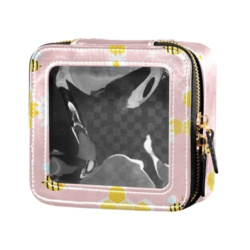 ZRWLUCKY Bee Happy Good Luck Pattern Daisy Flower Garden Waterproof Clear Makeup Bag Waterproof Travel Toiletry Bag Portable Make Up Organizer for Flying, Bee Happy Good Luck Muster Gänseblümchen von ZRWLUCKY