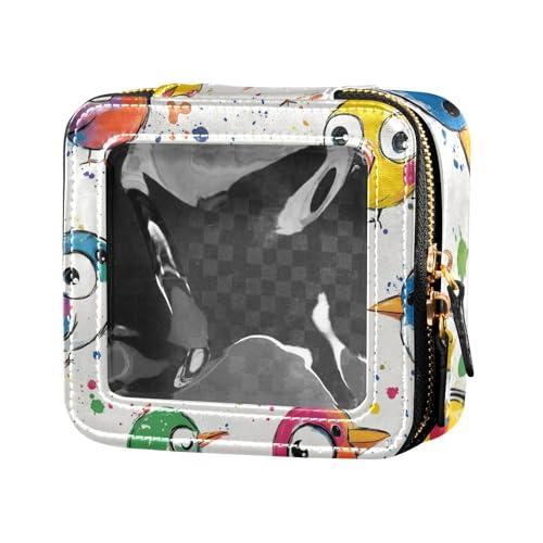 ZRWLUCKY Bunte transparente Make-up-Tasche, wasserdicht, Reise-Kulturbeutel, Kosmetik-Organizer für Reisen, bunte Vögel, Bunte Vögel von ZRWLUCKY