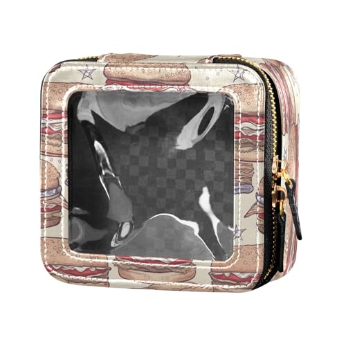 ZRWLUCKY Burgers Make-up-Tasche, transparent, Kulturbeutel, Make-up-Tasche, Organizer für Damen, Burger von ZRWLUCKY