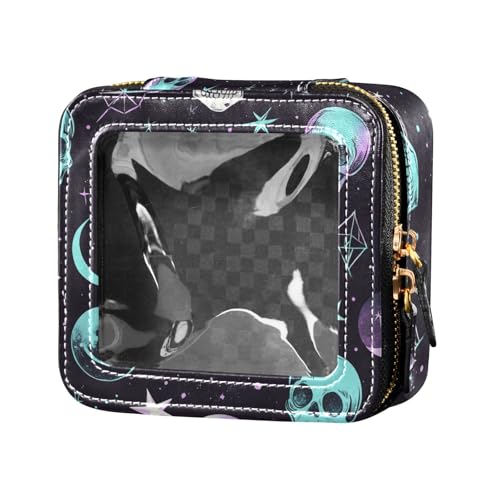 ZRWLUCKY Coole Totenköpfe, niedliche Reise-Make-up-Tasche, transparent, wasserdicht, Reise-Kulturbeutel, Kosmetiktasche, Organizer für Reisen, Coole Totenköpfe von ZRWLUCKY