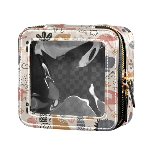 ZRWLUCKY Dino Make-up-Tasche, transparent, kleine Reisetaschen für Toilettenartikel, Nagellack-Organizer-Tasche zum Fliegen, DINO von ZRWLUCKY