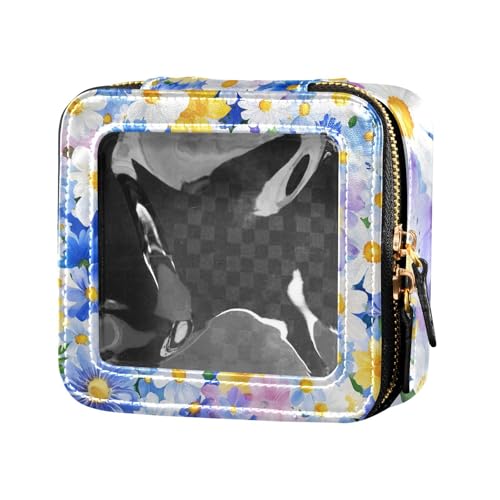 ZRWLUCKY Dryad Kosmetiktasche mit Blumenmotiv, transparent, für Toilettenartikel, Kosmetiktasche, Organizer für Damen, Weiß, Weiße Trockenblumen von ZRWLUCKY