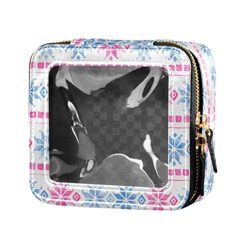 ZRWLUCKY Ethnischer Stil Winter Schneeflocken Kosmetiktasche Transparent Wasserdicht Reise Toiletry Bag Nail Polish Organizer Bag zum Fliegen, Winterschneeflocken im ethnischen Stil, von ZRWLUCKY