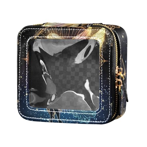 ZRWLUCKY Fairy Make-up-Tasche für Geldbörse, Kulturbeutel mit Reißverschluss, Reise-Kosmetiktasche für Reisen, Dunkelblau, transparent, Fee, tiefblau von ZRWLUCKY