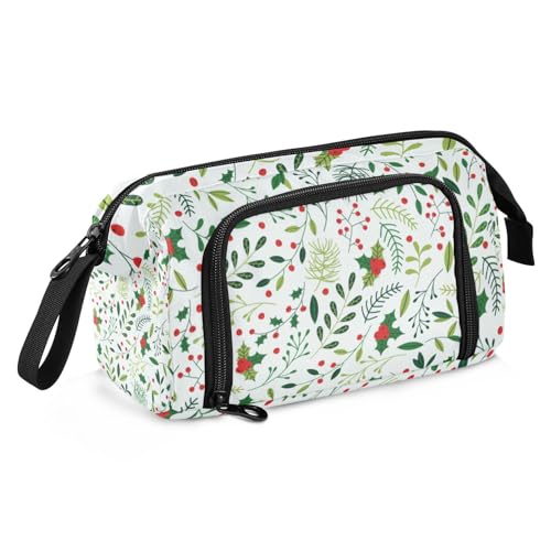 ZRWLUCKY Federmäppchen Große Kapazität Hard Pencil Case mit Schlitz Hartschale Federmäppchen für Jugendliche Weihnachten Mistelzweig Blume Beere, Weihnachtliche Mistelzweigblume, Beere, Einheitsgröße, von ZRWLUCKY