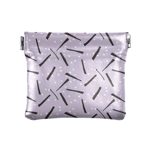 ZRWLUCKY Geldbörse mit Konfetti, schlicht, lila, klein, Leder, einzigartige Mini-Make-up-Tasche für Damen und Mädchen, Mehrfarbig, 4.33"(L) x 3.74"(W) x 0.39"(H), Aufdruck von ZRWLUCKY