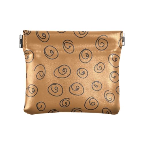 ZRWLUCKY Herbstmuster Braun Damen Kleine Leder Münzbörse Wasserdicht Bargeld Münzbörse für Mädchen Frauen Damen, Mehrfarbig, 4.33"(L) x 3.74"(W) x 0.39"(H), Aufdruck von ZRWLUCKY