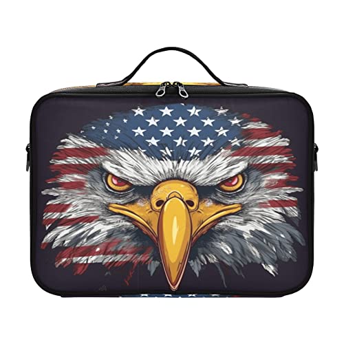 ZRWLUCKY Independence Day Fierce Eagle American Flag travel cosmetic bag travel toiletry bag up bag organizator travel size makeup bag cartera para maquillaje for women girl teen ladies teens male von ZRWLUCKY