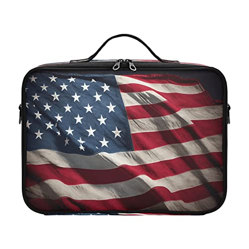 ZRWLUCKY Independence Day Kosmetiktasche mit amerikanischer Flagge, tragbare Tasche, Kulturbeutel, Reise-Kulturbeutel für Damen, Reisen, Make-up, Organizer, Taschen, Para, Maquillaje für Damen, von ZRWLUCKY