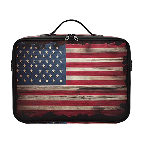 ZRWLUCKY Independence Day Kosmetiktasche mit amerikanischer alter Flagge, Reißverschluss, für Damen, Reisen, große Make-up-Taschen, Make-up, Reisetasche, Kosmetiqueras Para Viaje für Damen, Herren, von ZRWLUCKY