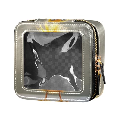 ZRWLUCKY Inquisitive Mini-Make-up-Tasche für Haustiere, Huhn, transparent, Kulturbeutel, Leder, Organizer für Reisen, Pet Chicken neugierig von ZRWLUCKY