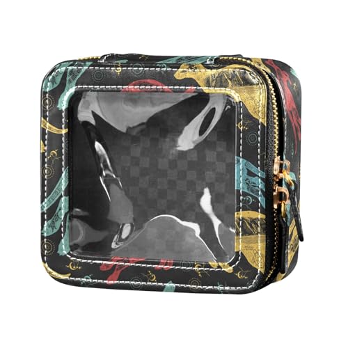 ZRWLUCKY Känguru-Doppelbelichtungsmuster, transparent, kleine Make-up-Tasche für Geldbörse, Kulturbeutel, Hautpflege-Tasche für Reisen, Känguru-Doppelbelichtungsmuster von ZRWLUCKY