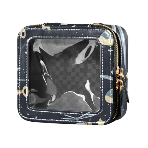 ZRWLUCKY Klare Make-up-Tasche für Geldbörse, Reise-Kulturbeutel, Make-up-Tasche, Organizer für Frauen, Hubschrauber und Sterne, Wolke, Hubschrauber und Sterne Wolke von ZRWLUCKY