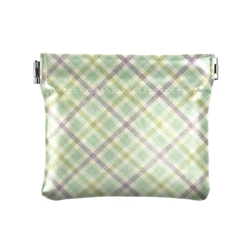 ZRWLUCKY Kleine Geldbörse aus Leder mit Ostermotiv, kariert, für Damen, Mehrfarbig, 4.33"(L) x 3.74"(W) x 0.39"(H), Aufdruck von ZRWLUCKY