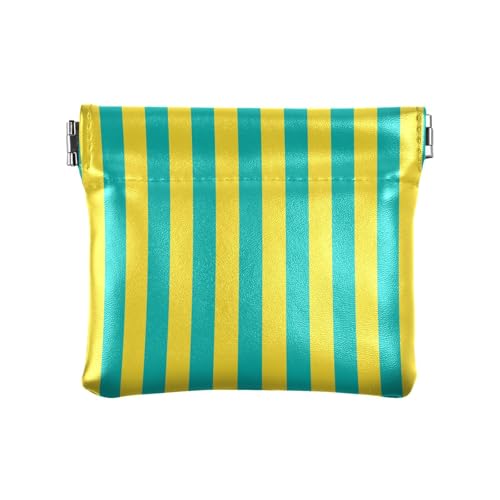 ZRWLUCKY Kleine Geldbörse für Damen, Leder, gestreift, klein, Make-up-Tasche, Kleingeldbörse für Damen und Mädchen, Mehrfarbig, 4.33"(L) x 3.74"(W) x 0.39"(H), Aufdruck von ZRWLUCKY