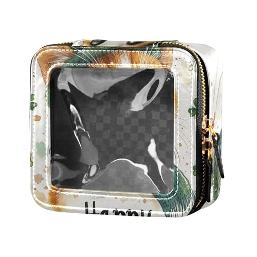 ZRWLUCKY Kleine Make-up-Tasche mit Glückskatzenmuster, transparent, für Geldbörse, Kulturbeutel, kleine Kosmetiktasche für Geldbörse zum Fliegen, Glückskatzenmuster von ZRWLUCKY