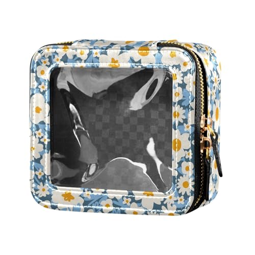 ZRWLUCKY Kleine transparente Make-up-Tasche mit Blumenmuster, wasserdicht, Reise-Kulturbeutel, tragbarer Make-up-Organizer für Fliegen, Kleine Blume von ZRWLUCKY