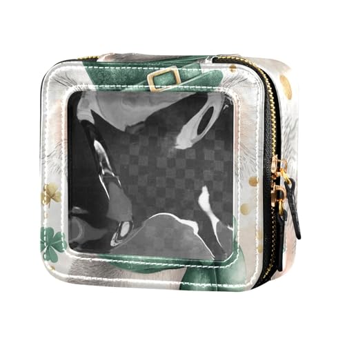 ZRWLUCKY Koala Make-up-Tasche mit fröhlichem Tiermuster, durchsichtig, Leder-Kulturbeutel, Organizer für Reisen, Koala-fröhliches Tiermuster von ZRWLUCKY