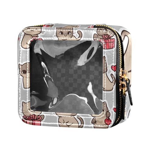 ZRWLUCKY Kosmetiktasche für Geldbörse, Leder, Kulturbeutel, Organizer, für Damen, Katzen-Geschenk, Grau und Braun, Grau und Braun, Katzengeschenk, Grau und Braun ZRWLUCKY Kosmetiktasche für Geldbörse, Leder, Kulturbeutel, Organizer, für Damen, Katzen-Geschenk, Grau und Braun, Grau und Braun, Katzengeschenk, Grau und Braun von ZRWLUCKY