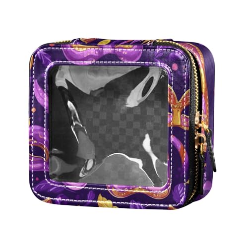 ZRWLUCKY Kosmetiktasche für Karneval, Münzen, lila, niedlich, Kosmetiktasche, Organizer für Reisen, Karnevalsmasken, Münze, Lila, Karnevalsmasken Münze lila von ZRWLUCKY