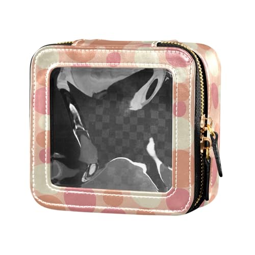 ZRWLUCKY Kosmetiktasche mit Blumenmotiv, rund, transparent, klein, für Geldbörse, Reise-Kulturbeutel, Hautpflege-Tasche für Reisen, Blume, rund von ZRWLUCKY