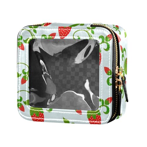 ZRWLUCKY Kosmetiktasche mit Blumenmuster, elegant, niedlich, transparent, Kulturbeutel mit Reißverschluss, Mini-Make-up-Behälter für Damen, Elegantes Blumenmuster von ZRWLUCKY