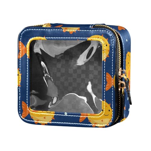 ZRWLUCKY Kosmetiktasche mit Cartoon-Hawaii-Fischmuster, niedlich, transparent, wasserdicht, Reise-Kulturbeutel, kleine Kosmetiktasche für Geldbörse für Reisen, Cartoon-Hawaii-Fischmuster von ZRWLUCKY