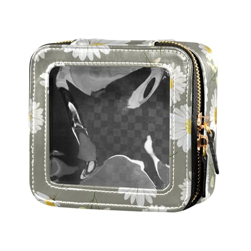 ZRWLUCKY Kosmetiktasche mit Chrysanthemen-Blume, transparent, wasserdicht, Reise-Kulturbeutel, Nagellack-Organizer-Tasche für Reisen, Chrysanthemen-Blume von ZRWLUCKY