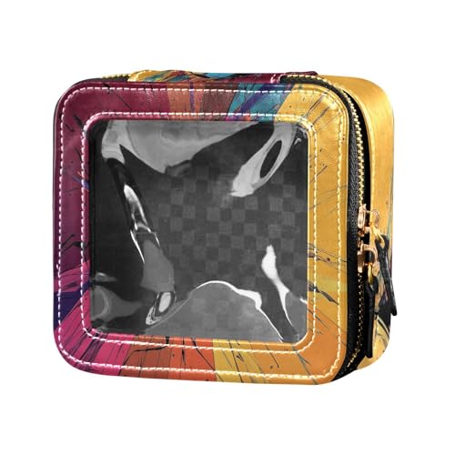 ZRWLUCKY Kosmetiktasche mit Fußballmotiv, transparent, klein, Leder, Kulturbeutel, Kosmetik-Organizer für Reisen, Fußball von ZRWLUCKY