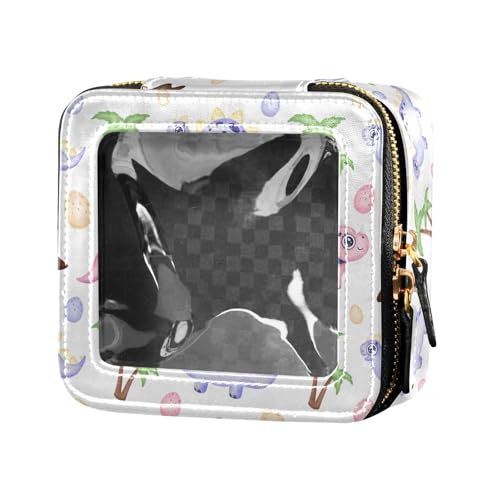 ZRWLUCKY Kosmetiktasche mit Reißverschluss, Motiv: Tiere und Baum, transparent, klein, Kosmetiktasche für Geldbörse, Tiere und Bäume von ZRWLUCKY