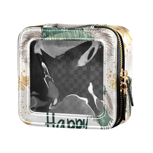 ZRWLUCKY Kosmetiktasche mit Schal, Koala- und Kleeblatt, transparent, Reisetasche, für Toilettenartikel, kleine Kosmetiktasche für Geldbörse für Reisen, Schal Koala und Klee von ZRWLUCKY