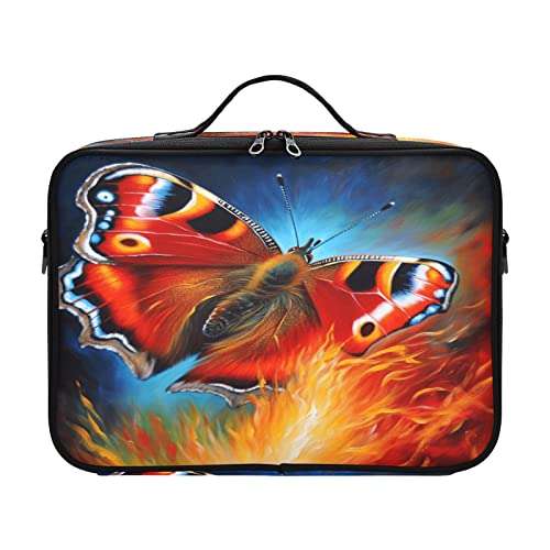 ZRWLUCKY Kosmetiktasche mit Schmetterling im Feuer, Reisegröße, Kulturbeutel für Toilettenartikel, Make-up-Tasche für Geldbörse, Maletas Para-Zubehör für Damen, Herren, Frau, Mutter, Kinder, Teenager von ZRWLUCKY