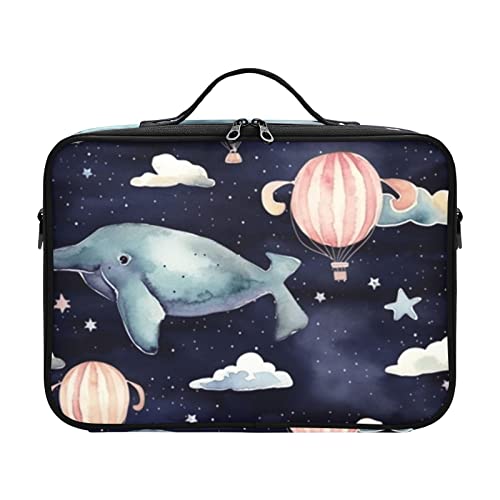 ZRWLUCKY Kosmetiktasche mit Wolken, Wal, Ballon, für Geldbörse, Make-up-Tasche, Reisen, Organizer, große Reise-Make-up, Bolsa Para, Hautpflege für Teenager von ZRWLUCKY