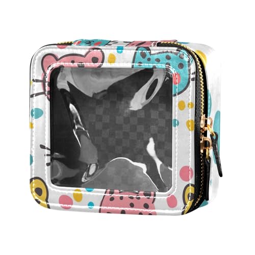 ZRWLUCKY Kosmetiktasche mit bunten Punkten und Tieren, klein, Kulturbeutel mit Reißverschluss, Hautpflege-Tasche für Damen, bunte Punkte und Tiere, Bunte Punkte und Tiere ZRWLUCKY Kosmetiktasche mit bunten Punkten und Tieren, klein, Kulturbeutel mit Reißverschluss, Hautpflege-Tasche für Damen, bunte Punkte und Tiere, Bunte Punkte und Tiere von ZRWLUCKY