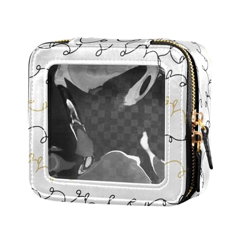ZRWLUCKY Kosmetiktasche mit niedlichem Cartoon-Motiv, transparent, klein, mit Reißverschluss, Reise-Kosmetiktasche für Damen, Niedliches Cartoon-Design von ZRWLUCKY