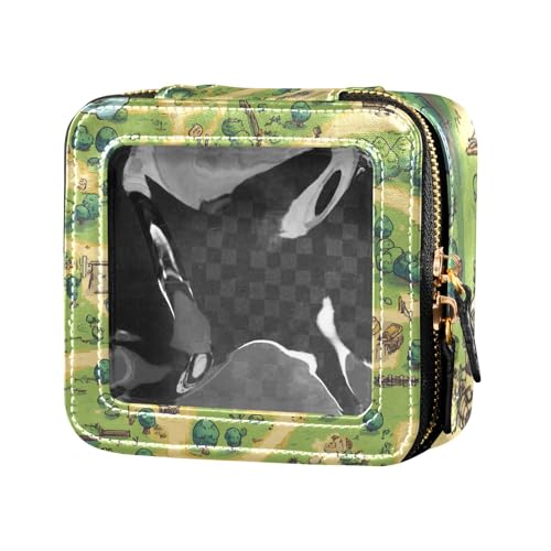 ZRWLUCKY Kulturbeutel, Kulturbeutel, Nagellack-Organizer, Motiv: Farmhouse Game Scenery, transparent, Bauernhaus-Spiellandschaft von ZRWLUCKY