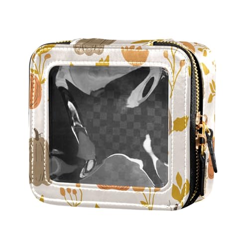 ZRWLUCKY Kulturbeutel mit Kürbismotiv, transparent, für Toilettenartikel, Kosmetik-Organizer für Reisen, Kürbis Herbst von ZRWLUCKY