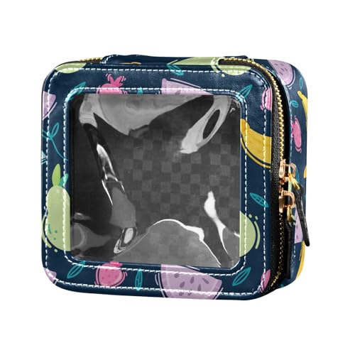 ZRWLUCKY Kulturbeutel mit Obstmuster, bunt, niedlich, Kulturbeutel, Nagellack-Organizer-Tasche zum Fliegen, buntes Obstmuster von ZRWLUCKY