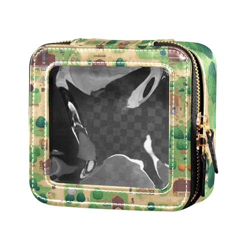 ZRWLUCKY Kulturbeutel mit Reißverschluss, Motiv: Country Game View, transparent, Make-up-Organizer für Reisen, Landspielansicht von ZRWLUCKY