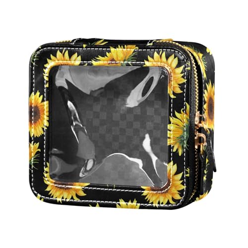 ZRWLUCKY Kulturbeutel mit dekorativen Elementen im Landhausstil, transparent, Kulturbeutel, Nagellack-Organizer-Tasche zum Fliegen, Dekorative florale Designelemente Country von ZRWLUCKY