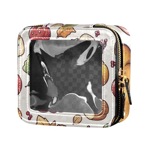 ZRWLUCKY Kulturbeutel mit niedlichem Muster, Reise-Make-up-Tasche, transparente Reisetaschen für Toilettenartikel, kleine Kosmetiktasche für Geldbörse für Damen, Gemüse-Hüttenmuster, von ZRWLUCKY