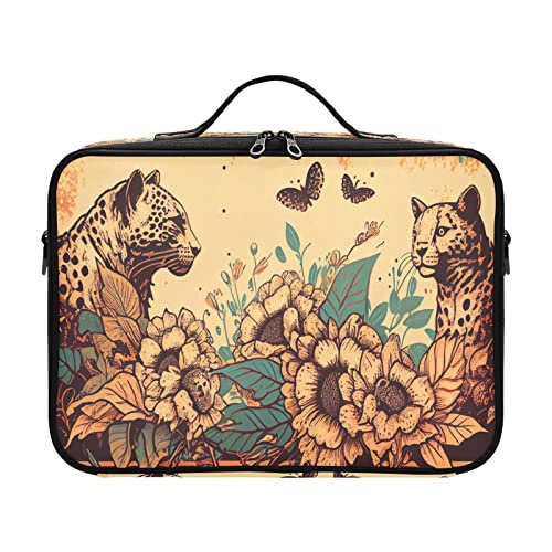 ZRWLUCKY Leopard Plant Flora travel cosmetic bag hanging bag toiletry travel kit large make up bag makeup bags women cosmetiqueras para maquillaje for womens men men woman mom kids teenage von ZRWLUCKY