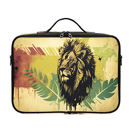 ZRWLUCKY Lion Plant Sunflower Flower large capacity cosmetic travel toiletry bag up bag organizator travel makeup train organizador para bolsas de mujer for womens men mens woman mom kids teenage von ZRWLUCKY