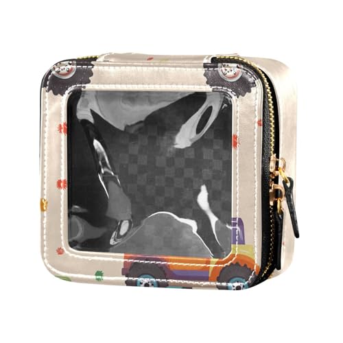 ZRWLUCKY Make-up-Tasche, Motiv: Regenbogen-LKW, Auto, transparent, wasserdicht, Reise-Kulturbeutel, Kosmetik-Organizer, für Fliegen, Regenbogen-LKW-Auto von ZRWLUCKY